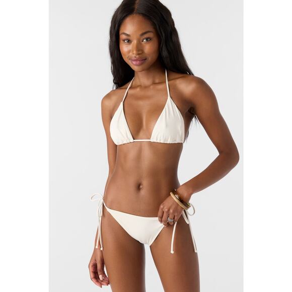 O’Neill Saltwater Solid White Venice Triangle Bikini Swimsuit Top Size XL - Picture 1 of 7